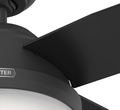 44 inch Dempsey Matte Black Ceiling Fan with LED Light Kit and Handheld Remote