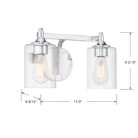 14'' Ryehouse Chrome 2 Light Bath Vanity