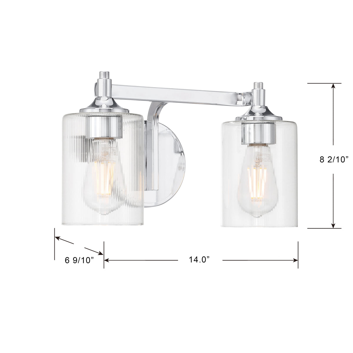14'' Ryehouse Chrome 2 Light Bath Vanity