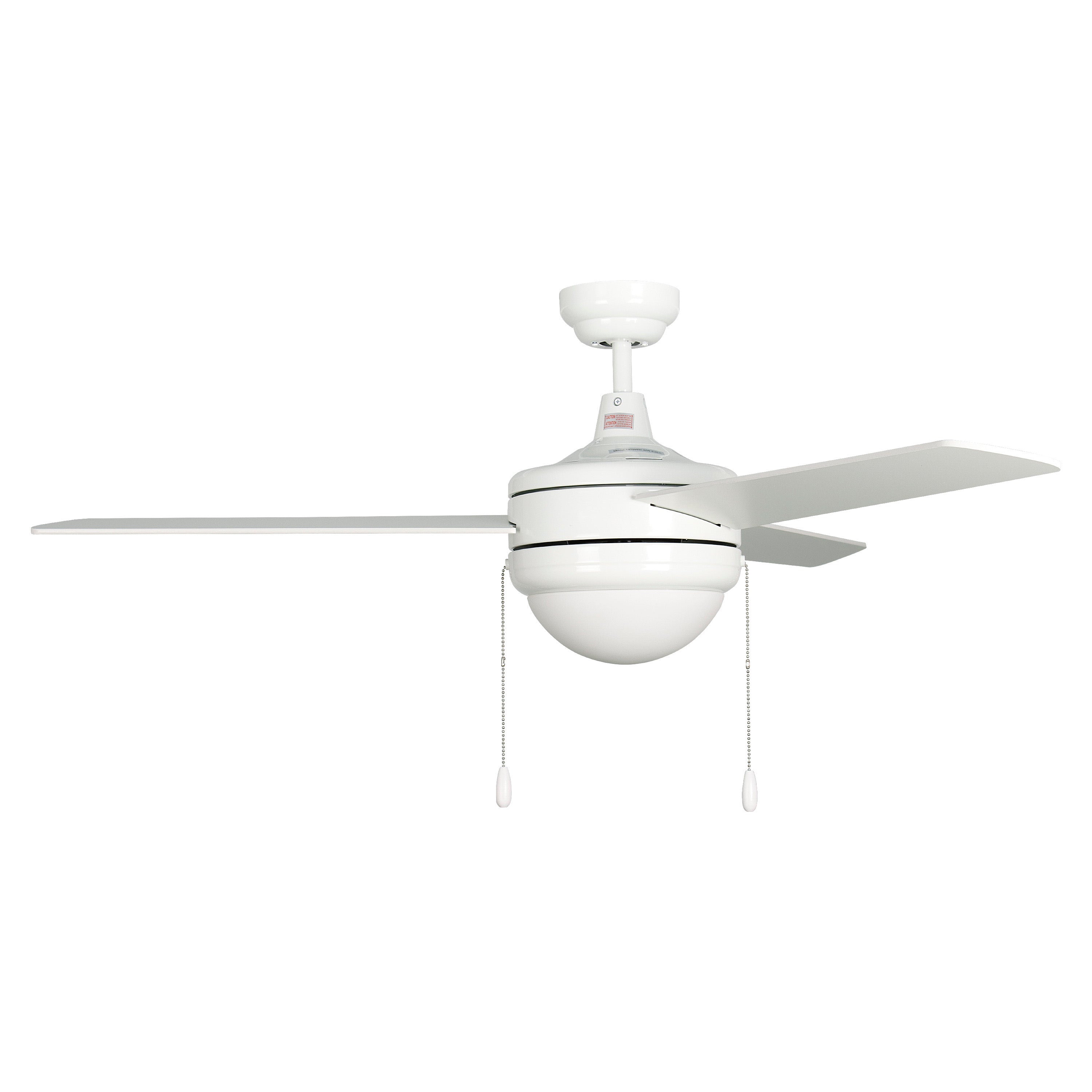 50 Inch Contempo AC White Indoor Ceiling Fan 3-Blade 2 Lights Reversible