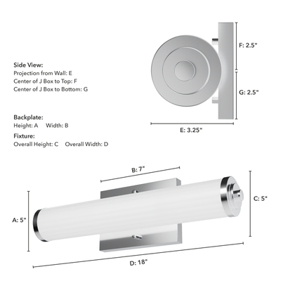 Holly Grove 18-inch 2-light Chrome Vanity Light with Cased White Glass