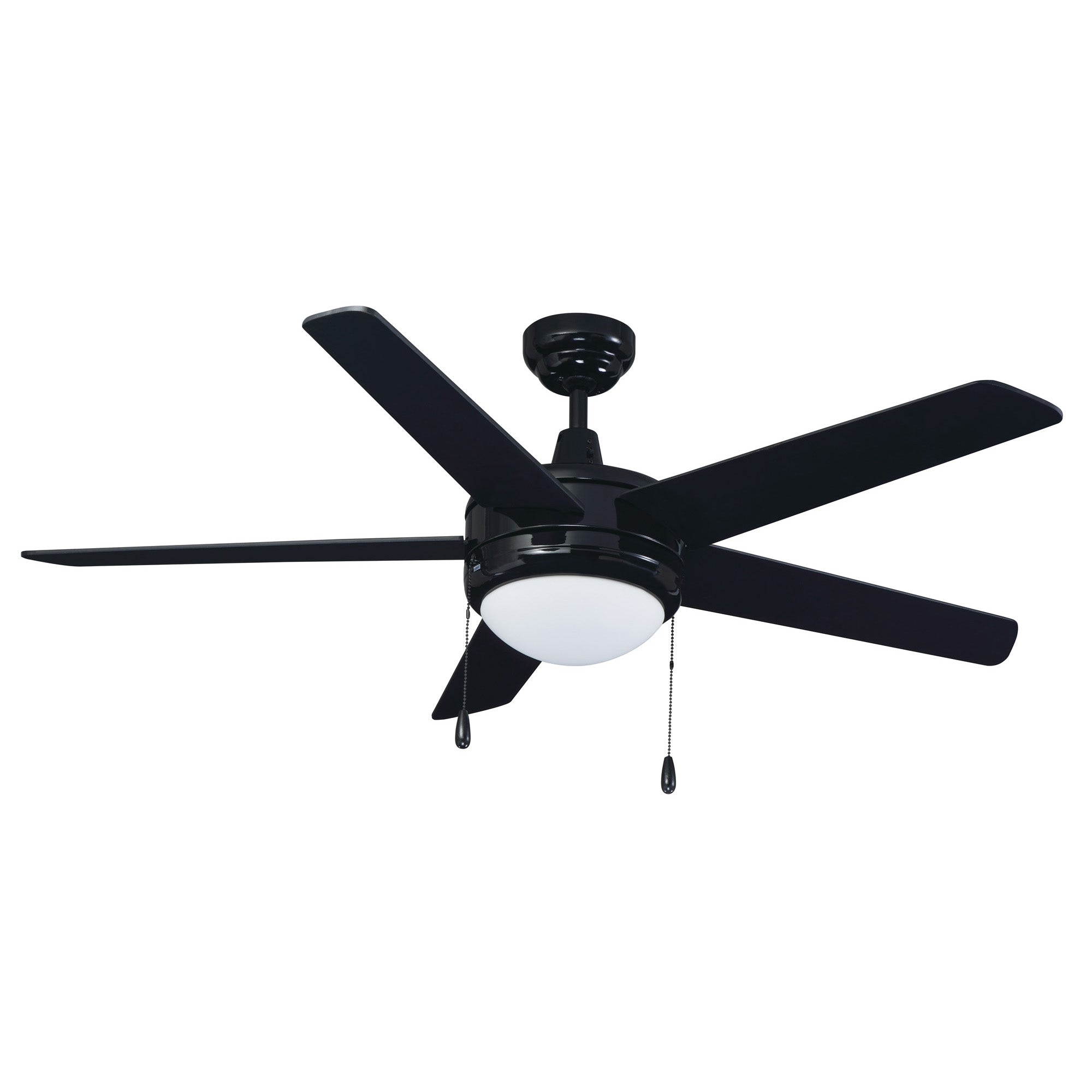 50 Inch Mirage AC Black Indoor Ceiling Fan 5-Blade 2 Lights Reversible