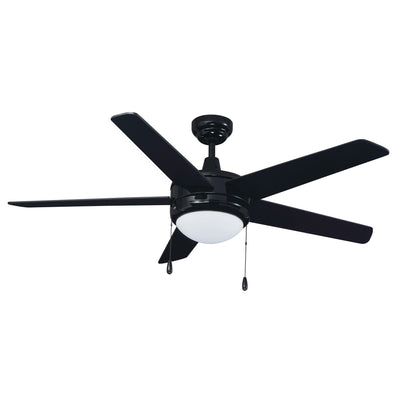 50 Inch Mirage AC Black Indoor Ceiling Fan 5-Blade 2 Lights Reversible