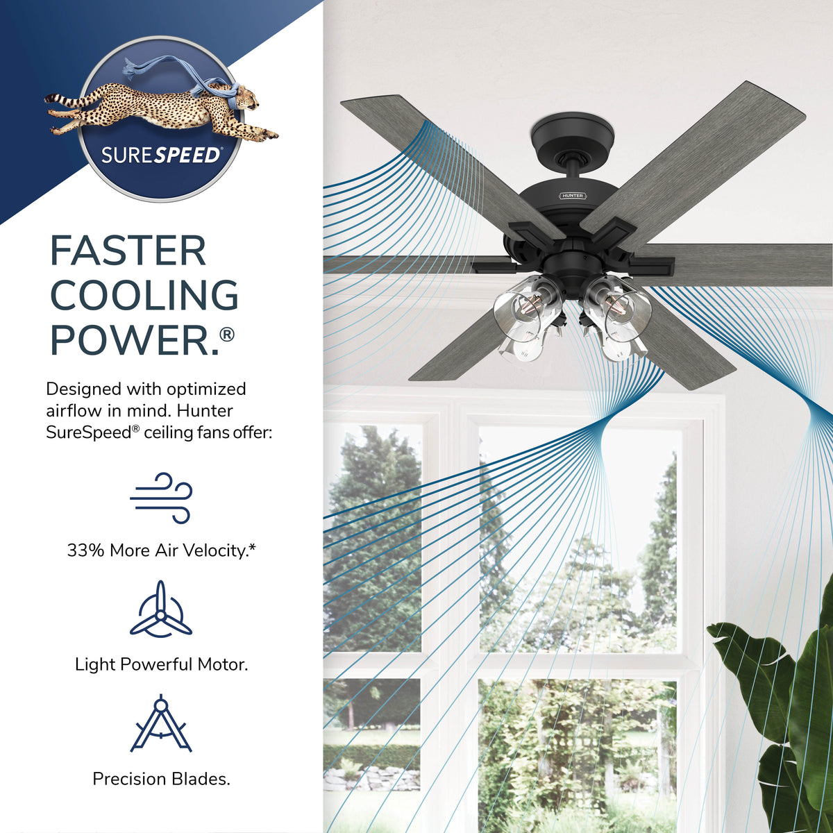 52 inch Fonthill ENERGY STAR® HunterExpress Brushed Nickel Ceiling Fan with LED Light Kit and Handheld Remote