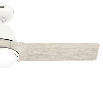 44 inch Aeronaut  Wi-Fi ENERGY STAR® Matte White Damp Rated Ceiling Fan with LED Light Kit and Handheld Remote