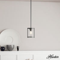 Astwood 6-inch 1-light Matte Black Pendant with Clear Glass