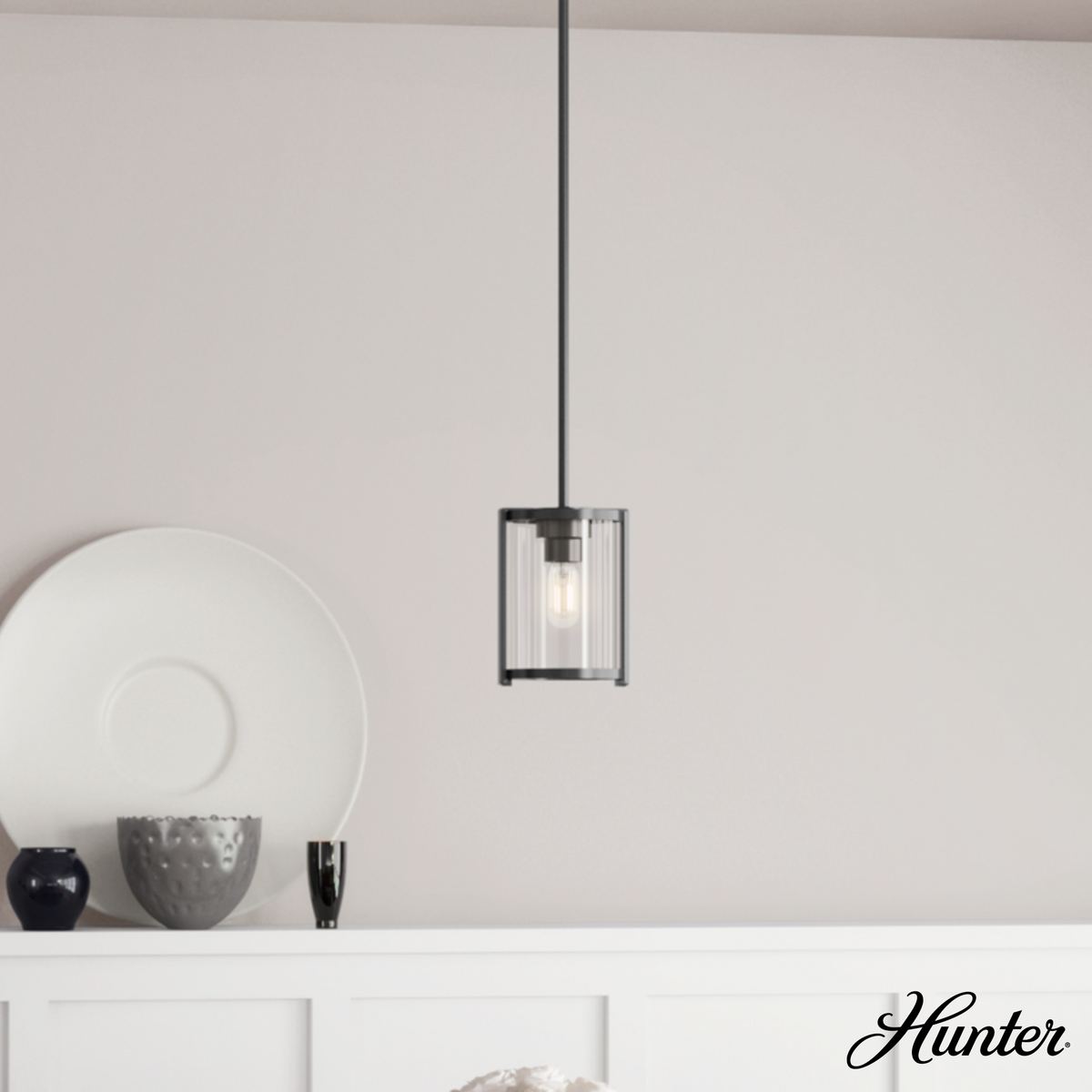 Astwood 6-inch 1-light Matte Black Pendant with Clear Glass