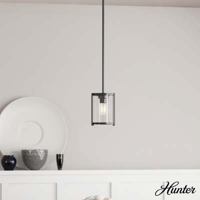 Astwood 6-inch 1-light Matte Black Pendant with Clear Glass