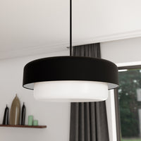 Hartland 13.75-inch 3-light Noble Bronze Round Pendant Cluster with Seeded Glass