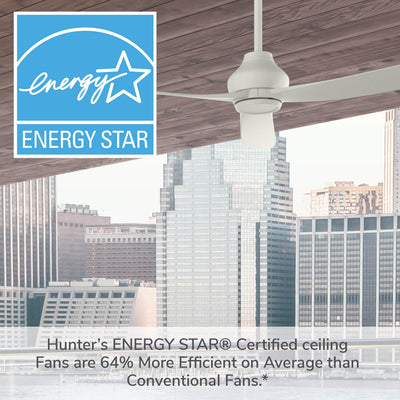 60 inch Mazzini ENERGY STAR® Matte White Damp Rated Ceiling Fan and Handheld Remote