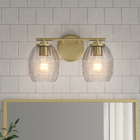 14'' Miravelle Vintage Brass 2 Light Bath Vanity