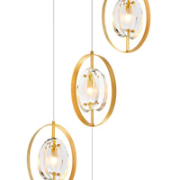 Iris 9 Light Gold Pendant Light Sun Gold Finish