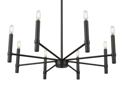 23.75'' Skyva Matte Black 8 Light Chandelier