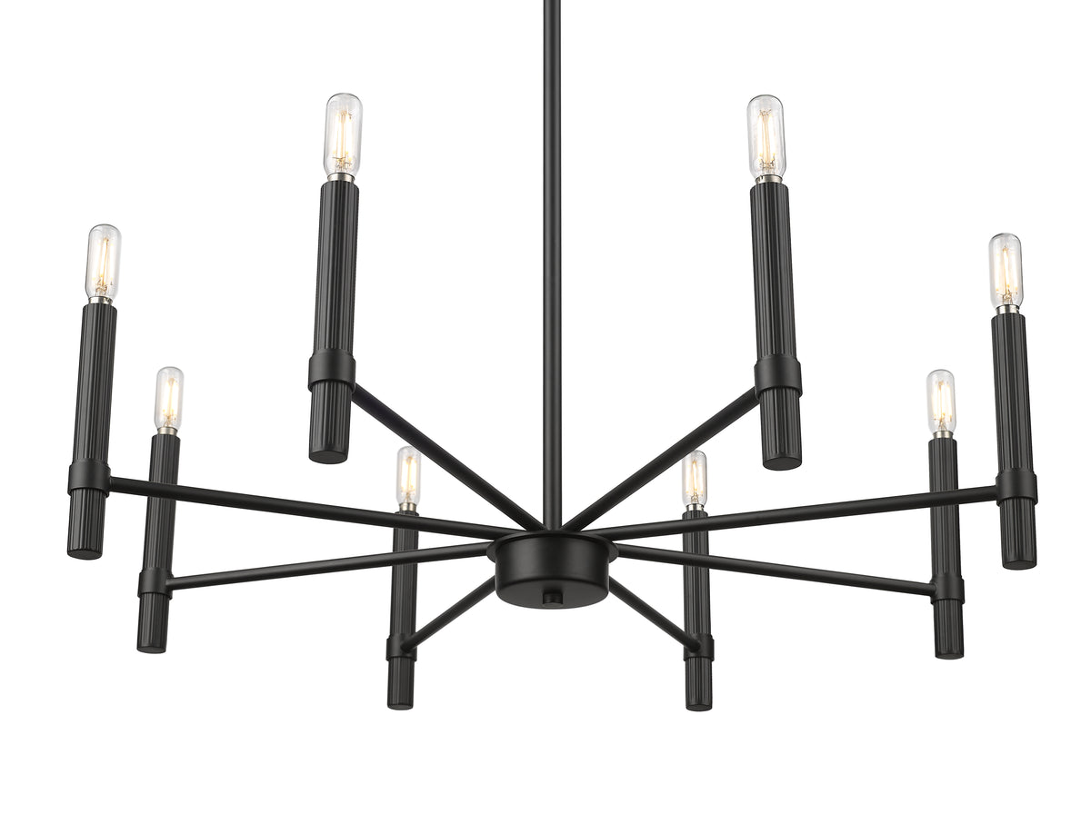 23.75'' Skyva Matte Black 8 Light Chandelier