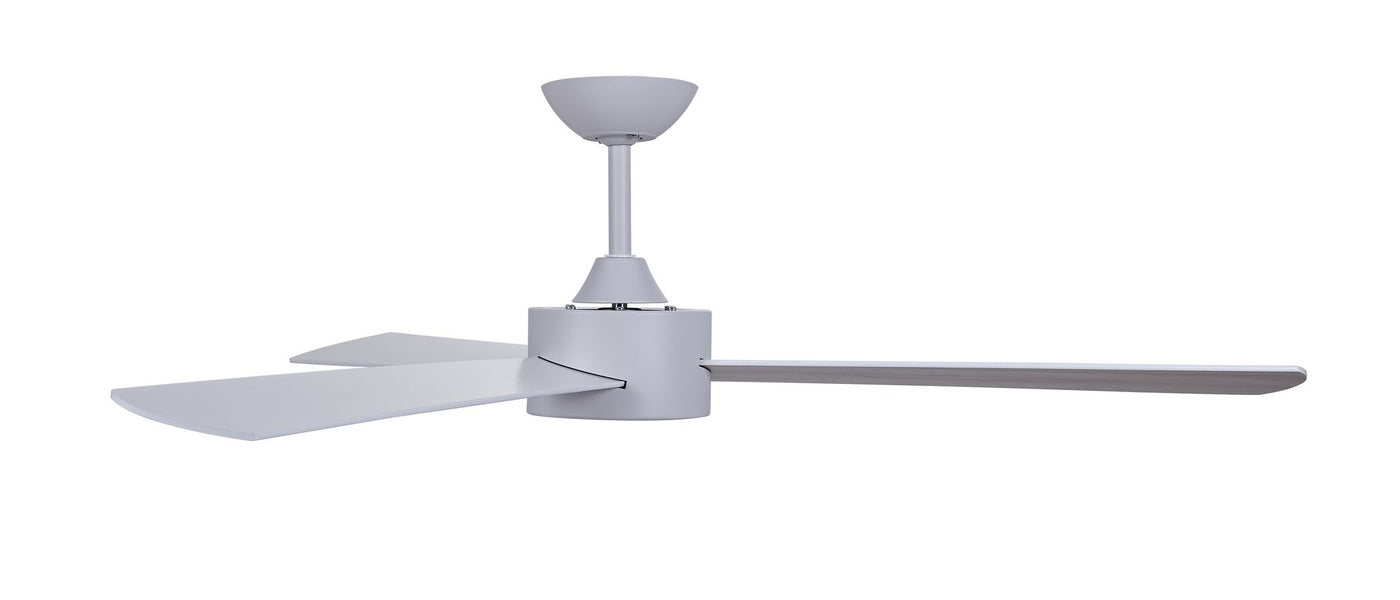 52 Inch DC White Fan with Reversible White Washed Oak Blades and Remote