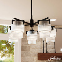 Ontario 27-inch 5-light Matte Black Chandelier with Clear Glass
