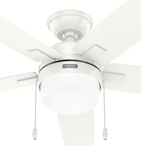 52 inch Anisten Fresh White Ceiling Fan with LED Light Kit and Pull Chain