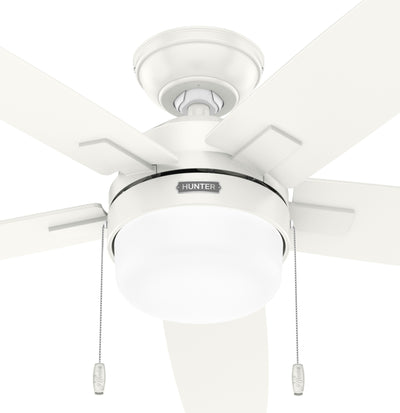 52 inch Anisten Fresh White Ceiling Fan with LED Light Kit and Pull Chain