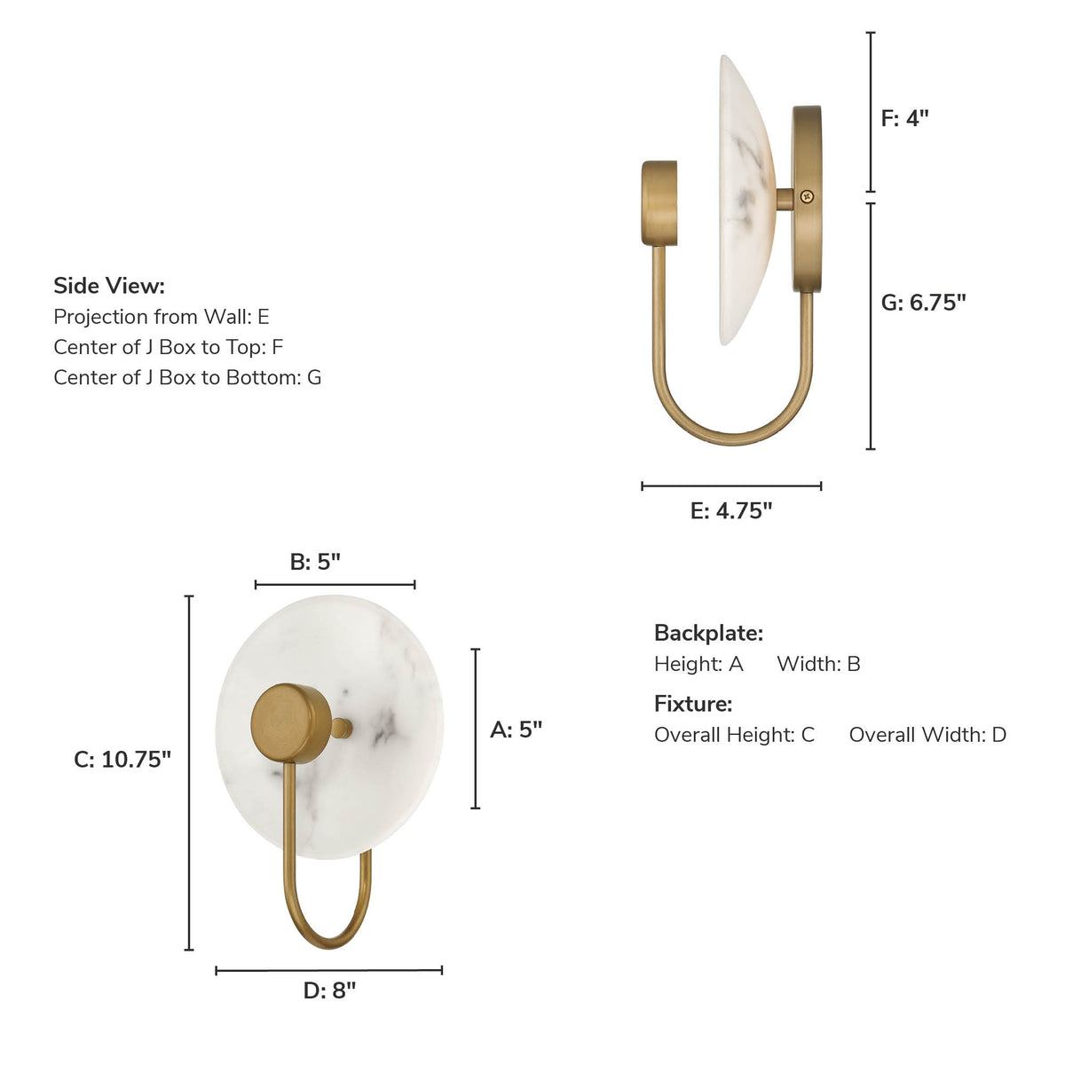 Amara Crest 8-inch 1-light Luxe Gold and Cast Alabaster LED Wall Sconce with Cast Alabaster Resin Shade