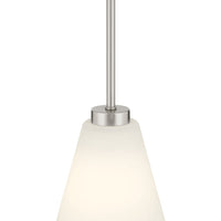 5.75-inch Strayhan Brushed Nickel 1-Light White Frosted Glass Pendant Light