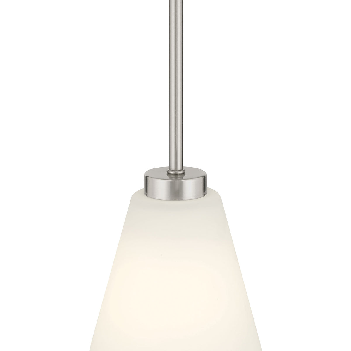 5.75-inch Strayhan Brushed Nickel 1-Light White Frosted Glass Pendant Light