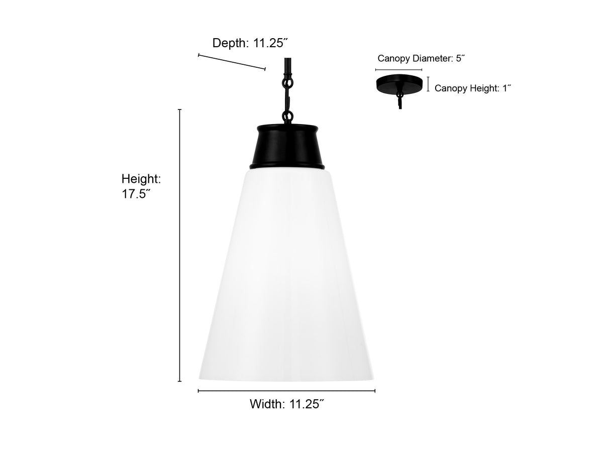 17.5'' Bellaryn Matte Black 1 Light Pendant