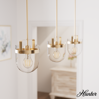 Devon Park 26.5-inch 6-light Brushed Nickel and Grey Wood Chandelier with Clear Glass