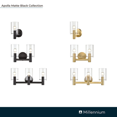 15'' Apolla Vintage Brass 2 Light Bath Vanity