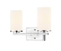 14-inch Verlana Chrome 2-Light Etched White Glass Bathroom Vanity Light