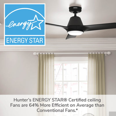 60 inch Bolsa Matte Black Ceiling Fan with LED Light Kit and Handheld Remote