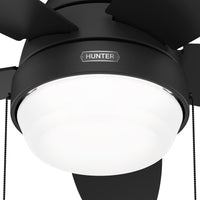 44 inch Lilliana Matte Black Low Profile Ceiling Fan with LED Light Kit and Pull Chain