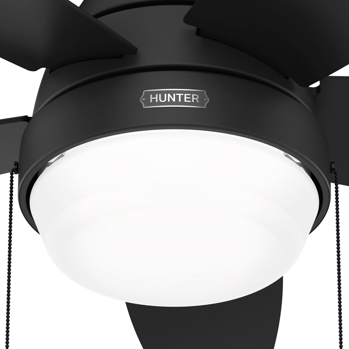 44 inch Lilliana Matte Black Low Profile Ceiling Fan with LED Light Kit and Pull Chain