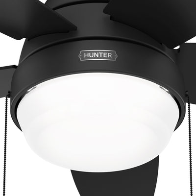 44 inch Lilliana Matte Black Low Profile Ceiling Fan with LED Light Kit and Pull Chain