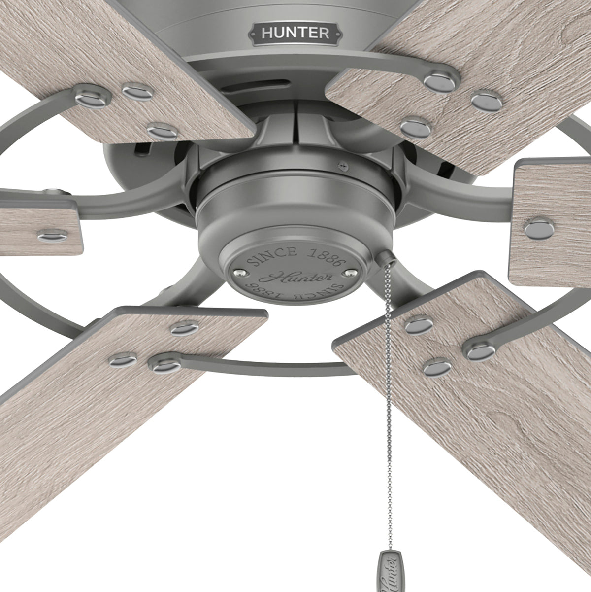 52 inch Gilrock Matte Silver Ceiling Fan and Pull Chain