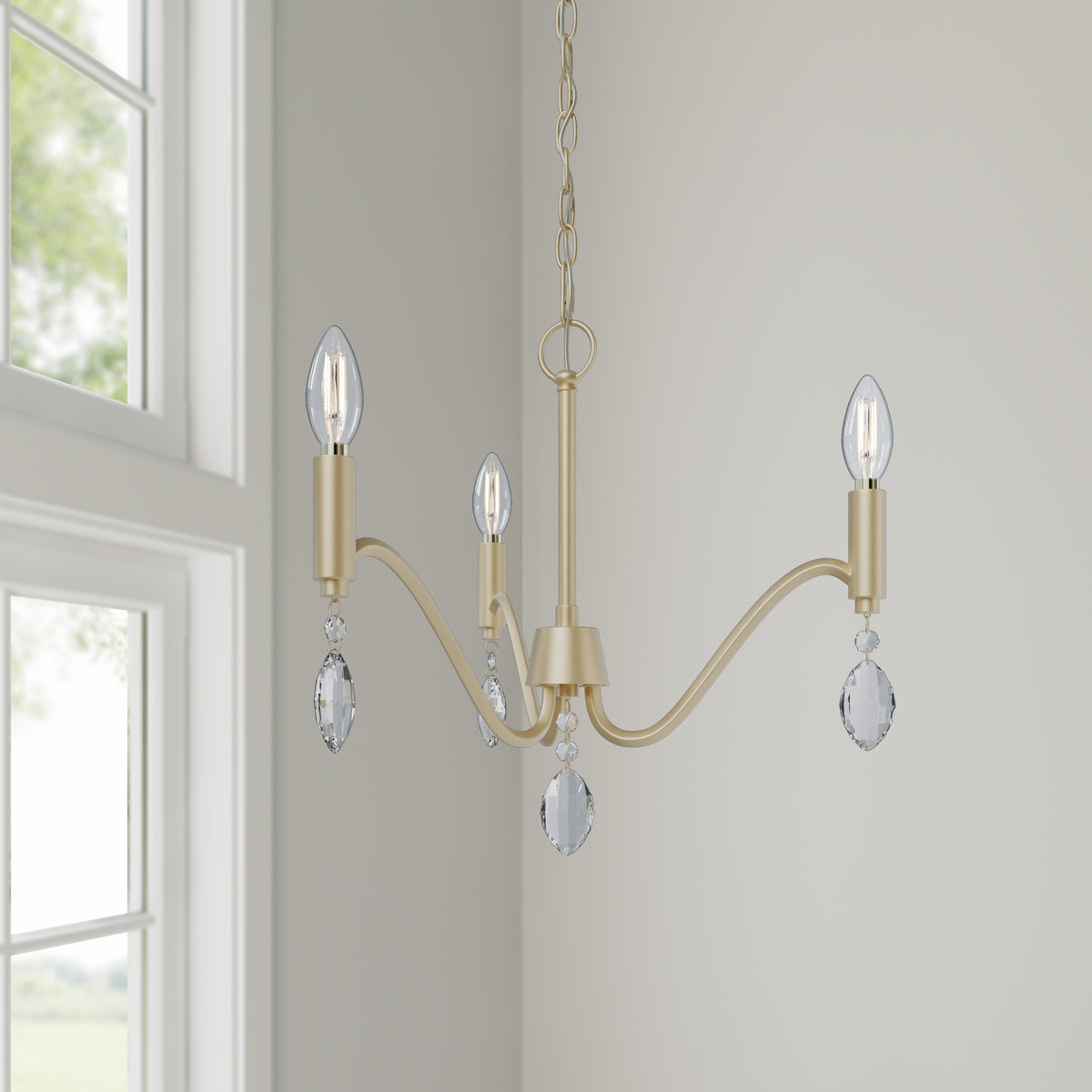 15'' Aureline Aged Silver 3 Light Chandelier
