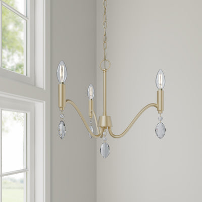 15'' Aureline Aged Silver 3 Light Chandelier