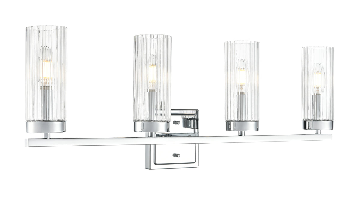 29.75'' Iversen Polished Chrome 4 Light Bath Vanity
