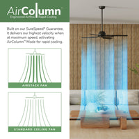 52 inch AirStack ENERGY STAR® Flat Matte Black Damp Rated Ceiling Fan and Handheld Remote