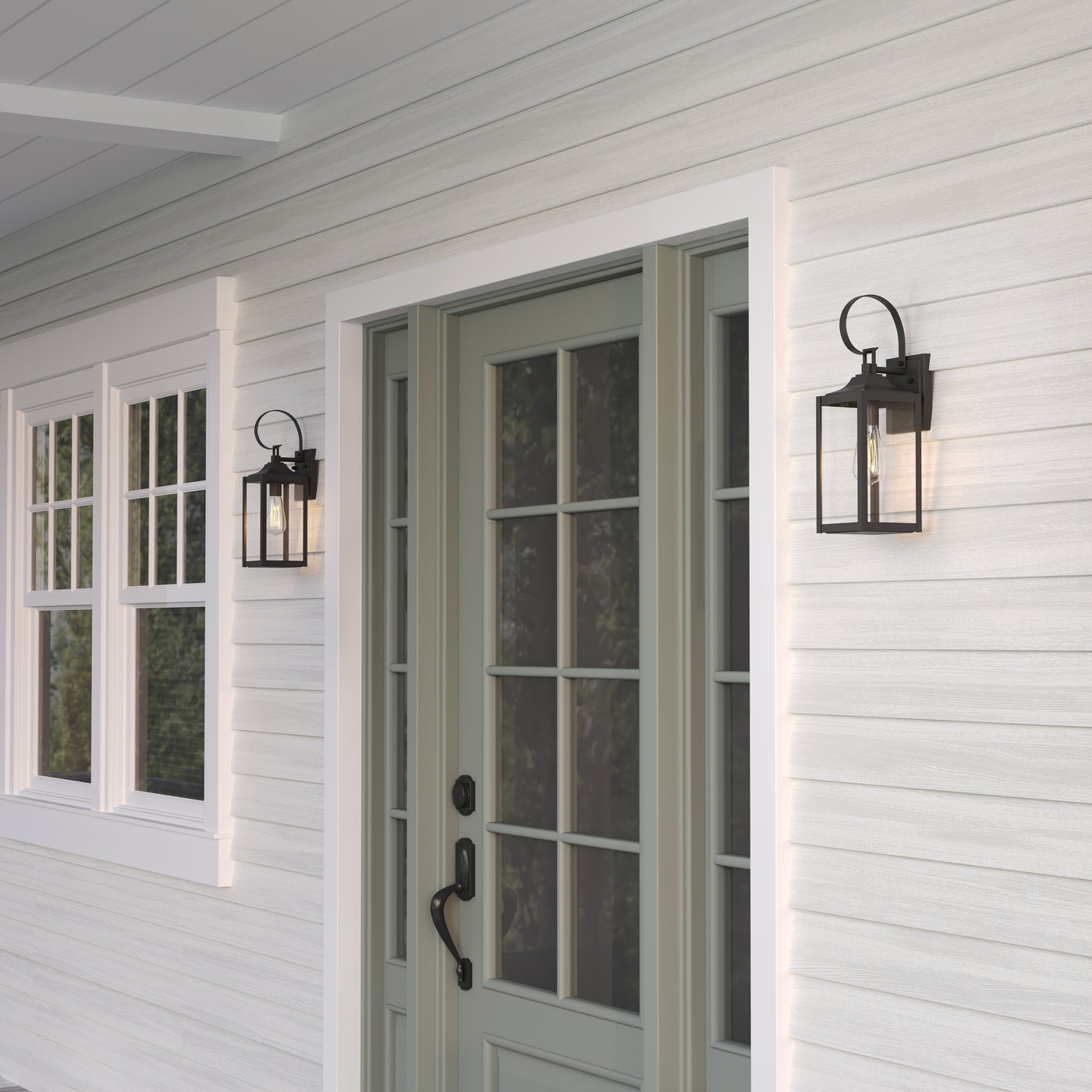 5.25'' Halston Powder Coated Black 1 Light Lantern