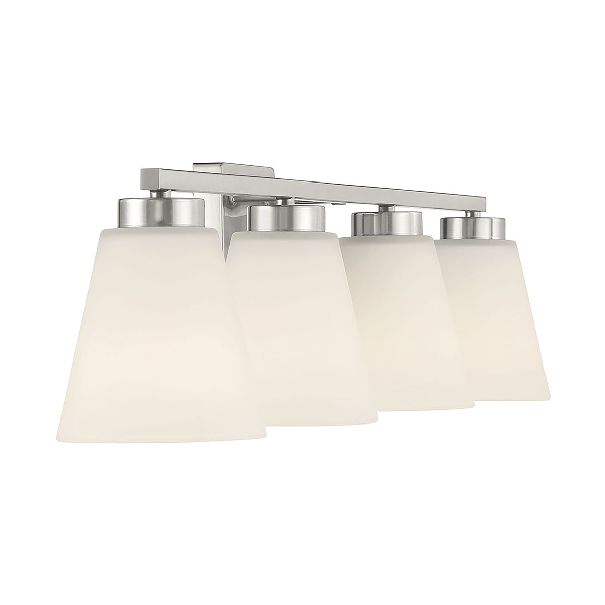 31-inch Strayhan Brushed Nickel 4-Light White Frosted Glass Bathroom Vanity Light