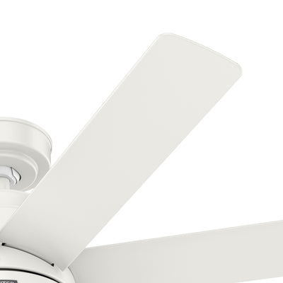52 inch Brazos ENERGY STAR® Fresh White Damp Rated Ceiling Fan with LED Light Kit and Handheld Remote