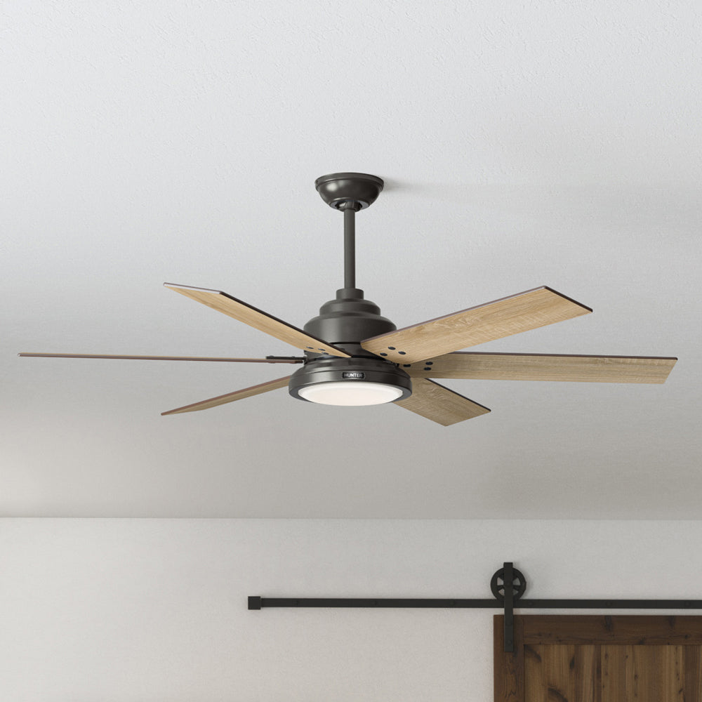 60 inch Warrant ENERGY STAR® Noble Bronze Ceiling Fan with LED Light Kit and Wall Control