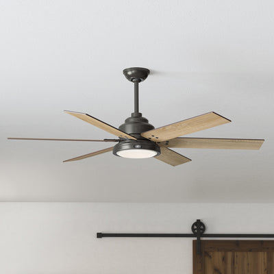 60 inch Warrant ENERGY STAR® Noble Bronze Ceiling Fan with LED Light Kit and Wall Control