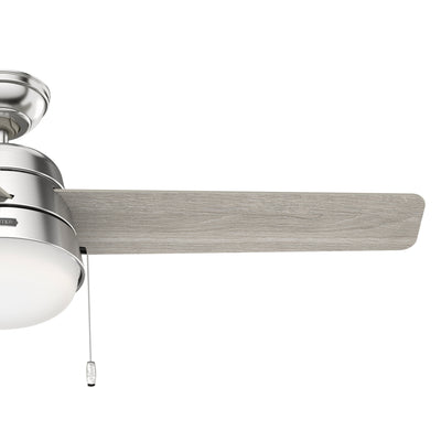 52 inch Aker Brushed Nickel Ceiling Fan with LED Light Kit and Pull Chain