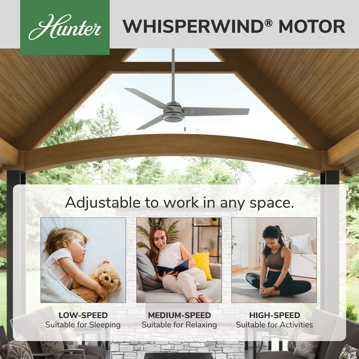 52 inch Cassius Matte Silver Damp Rated Ceiling Fan and Pull Chain