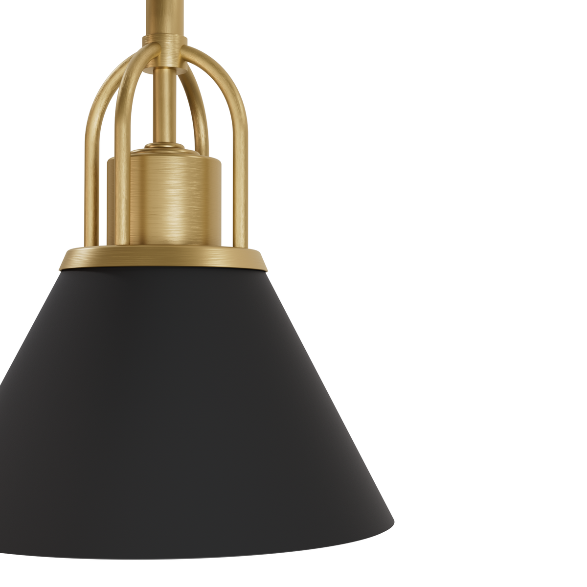 Carrington Isle 7-inch 1-light Matte Black and Luxe Gold Pendant with Matte Black Metal Shade