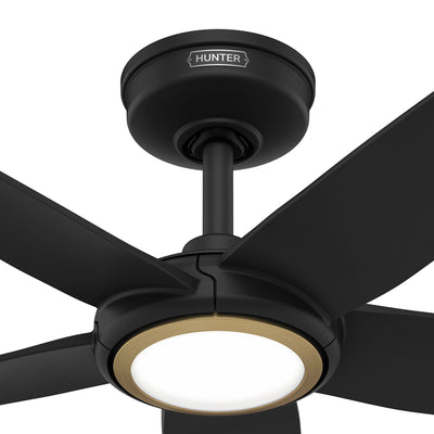 44 inch Zentech Wi-Fi ENERGY STAR® Matte Black Damp Rated Ceiling Fan with LED Light Kit and Handheld