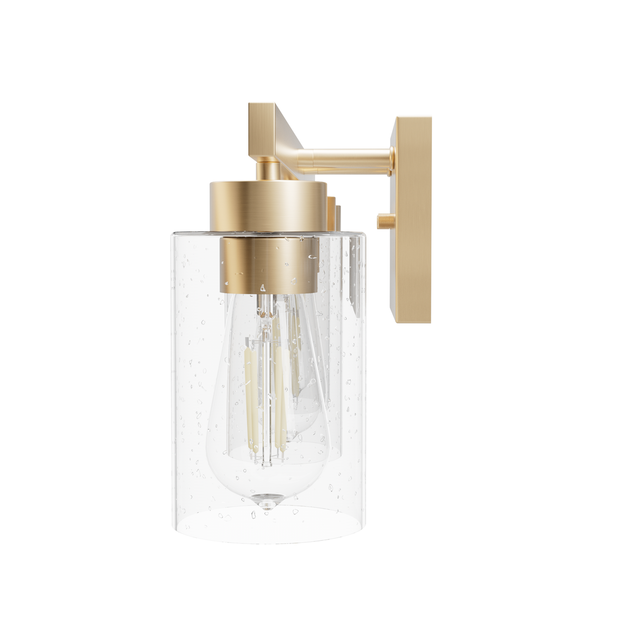 Hartland 22-inch 3-light Alturas Gold Vanity Light with Seeded Glass