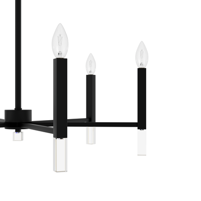 Sunjai 30-inch 6-light Matte Black Chandelier