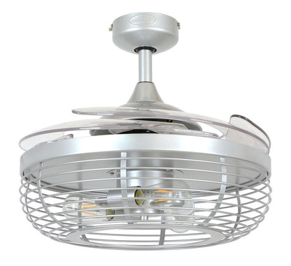 Carbondale 48 Inch 3 Light Silver Ceiling Fan with Retractable Blades